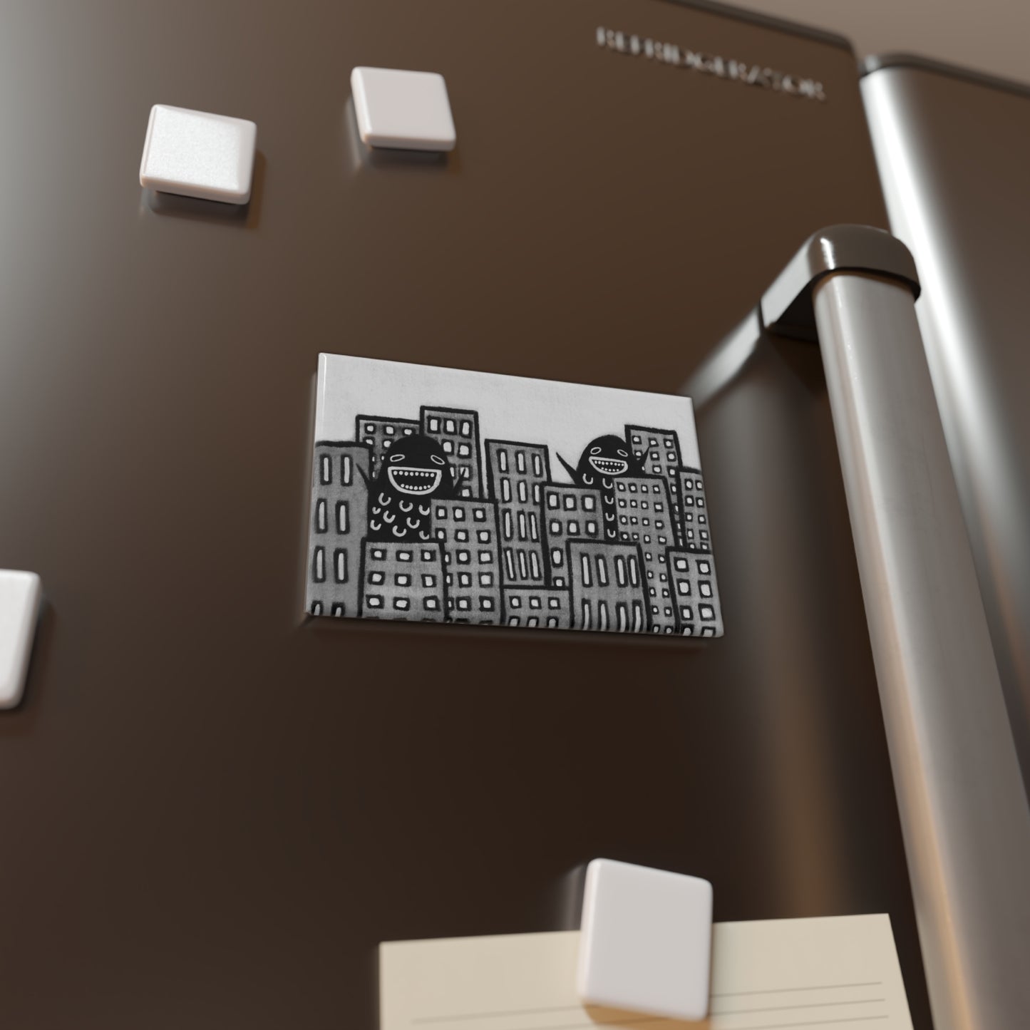 Monster City Fridge Magnet