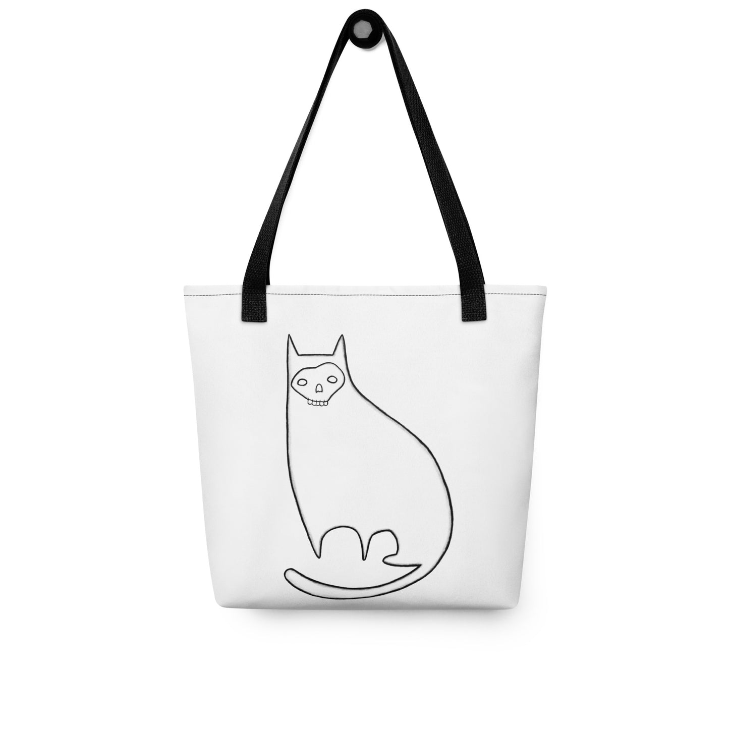 Black Cat Skull Monster Tote Bag