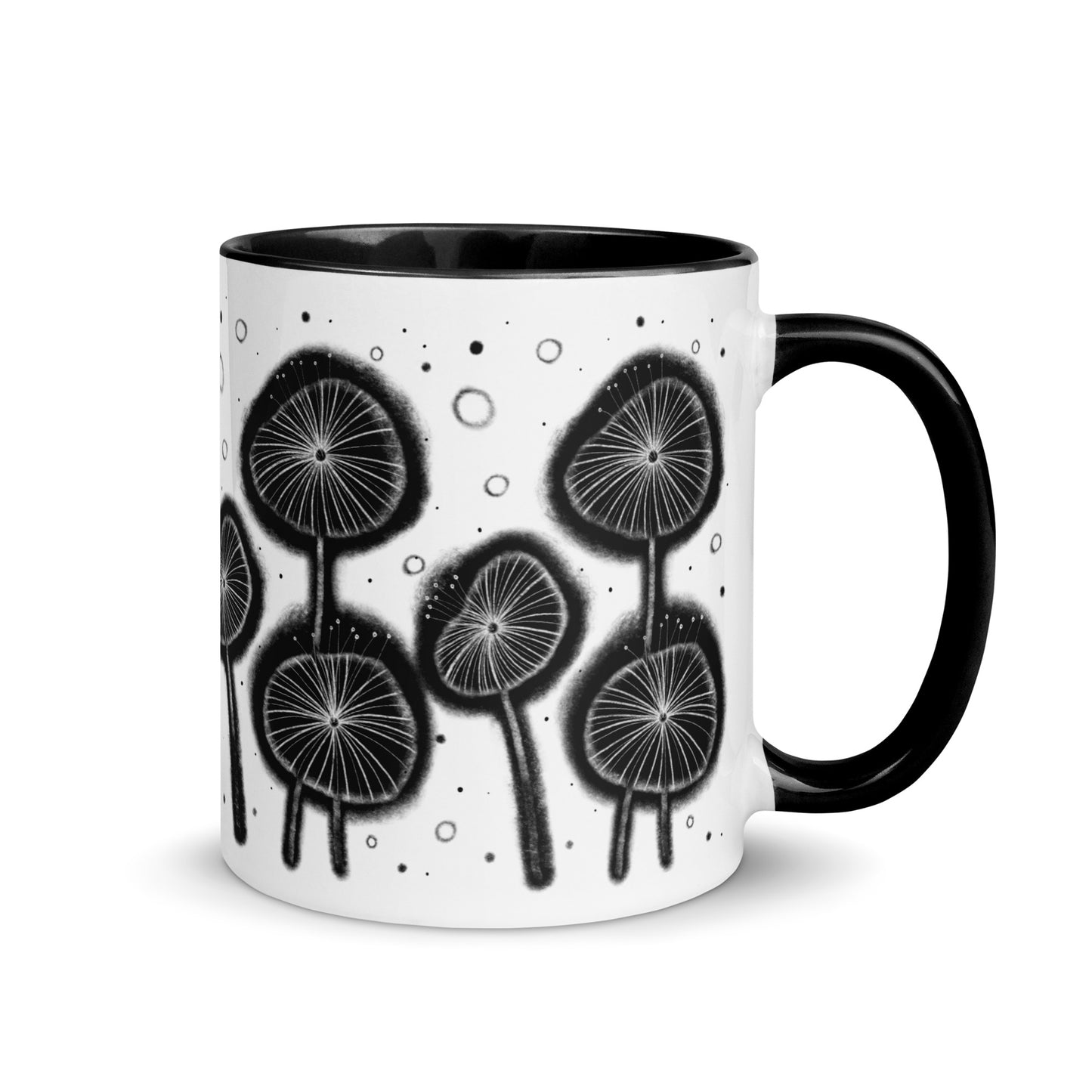 Black Flowers Mug
