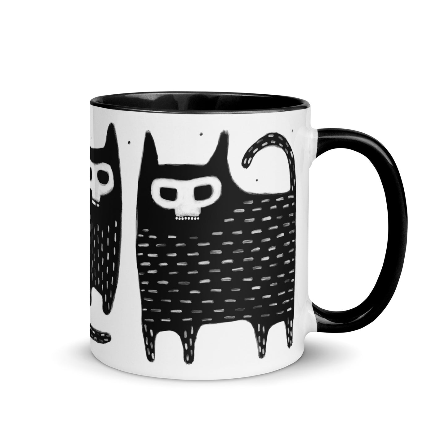 Black Cat Skull Mug