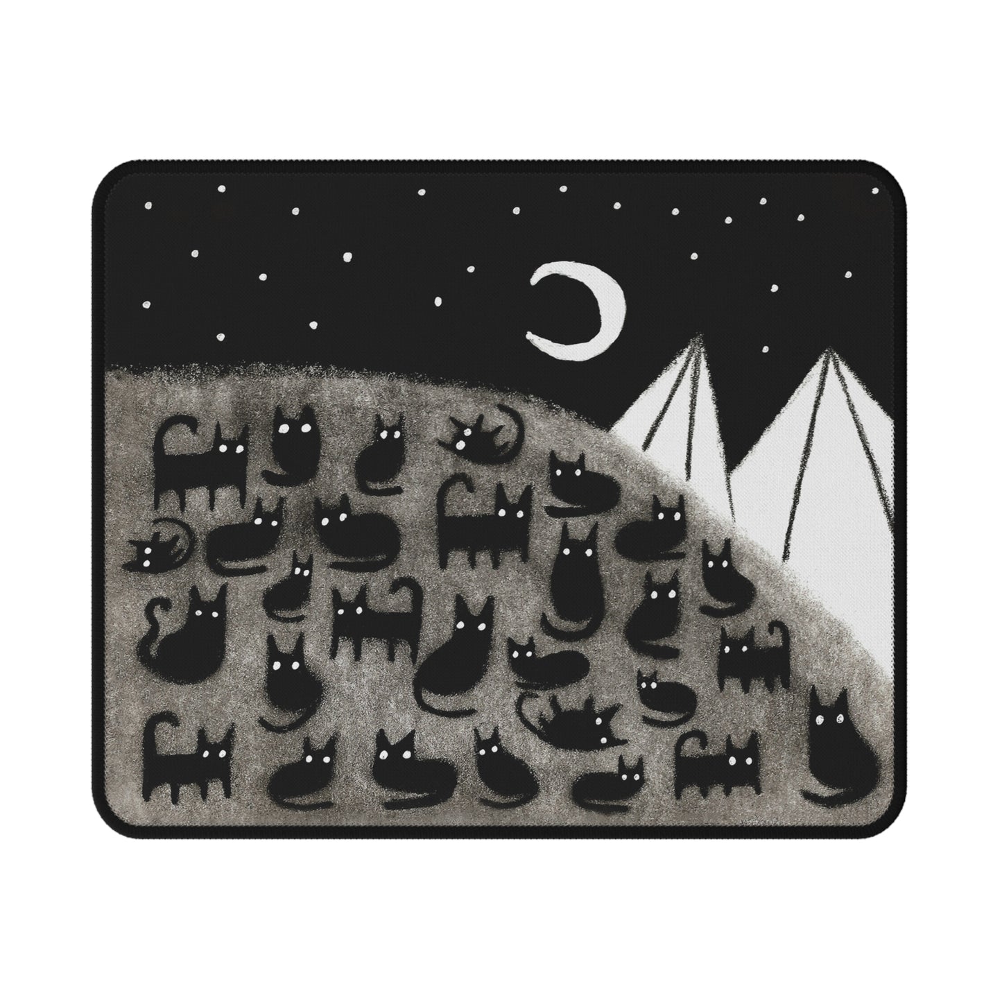 Black Cat Moon Mouse Pad