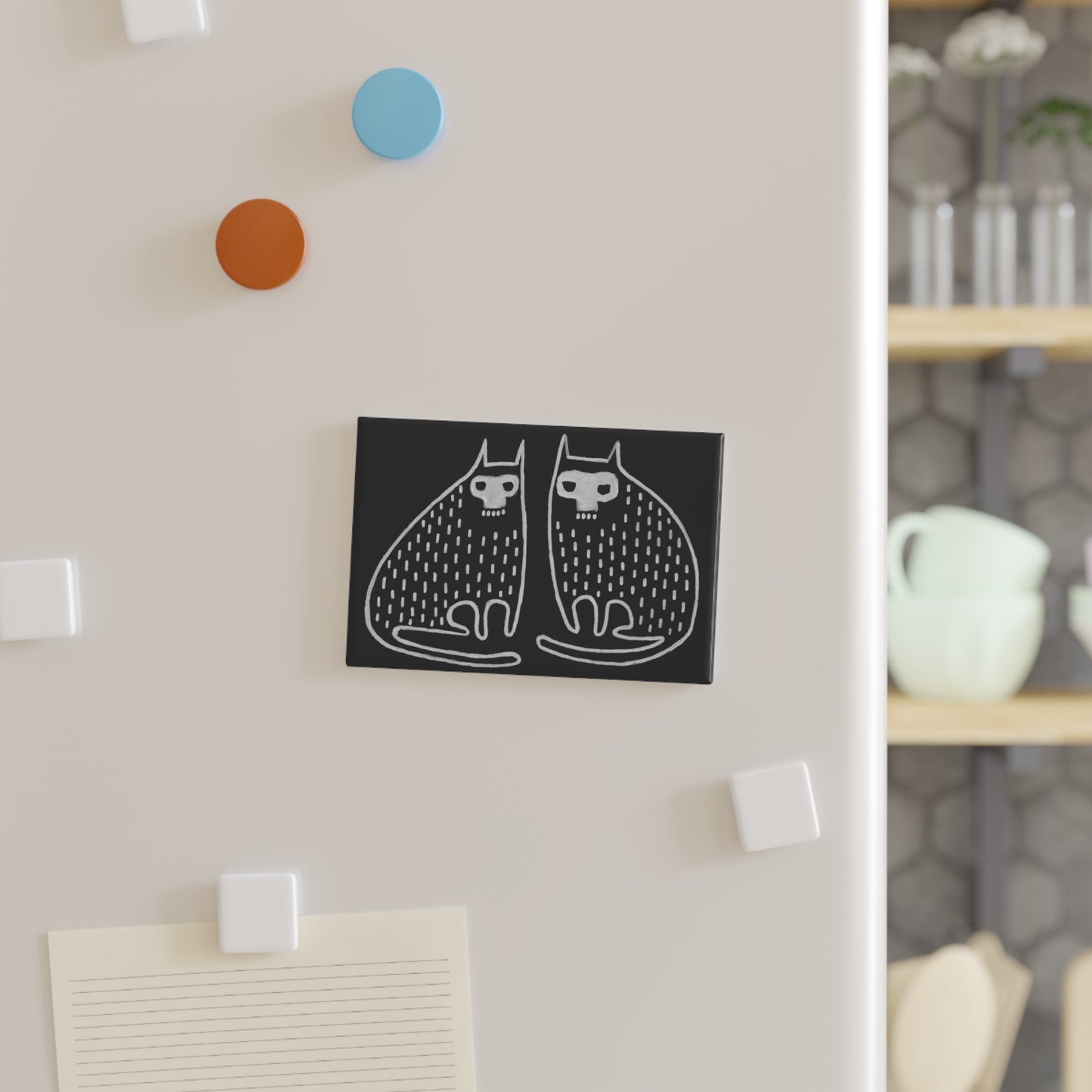 Skull Cats Fridge Magnet