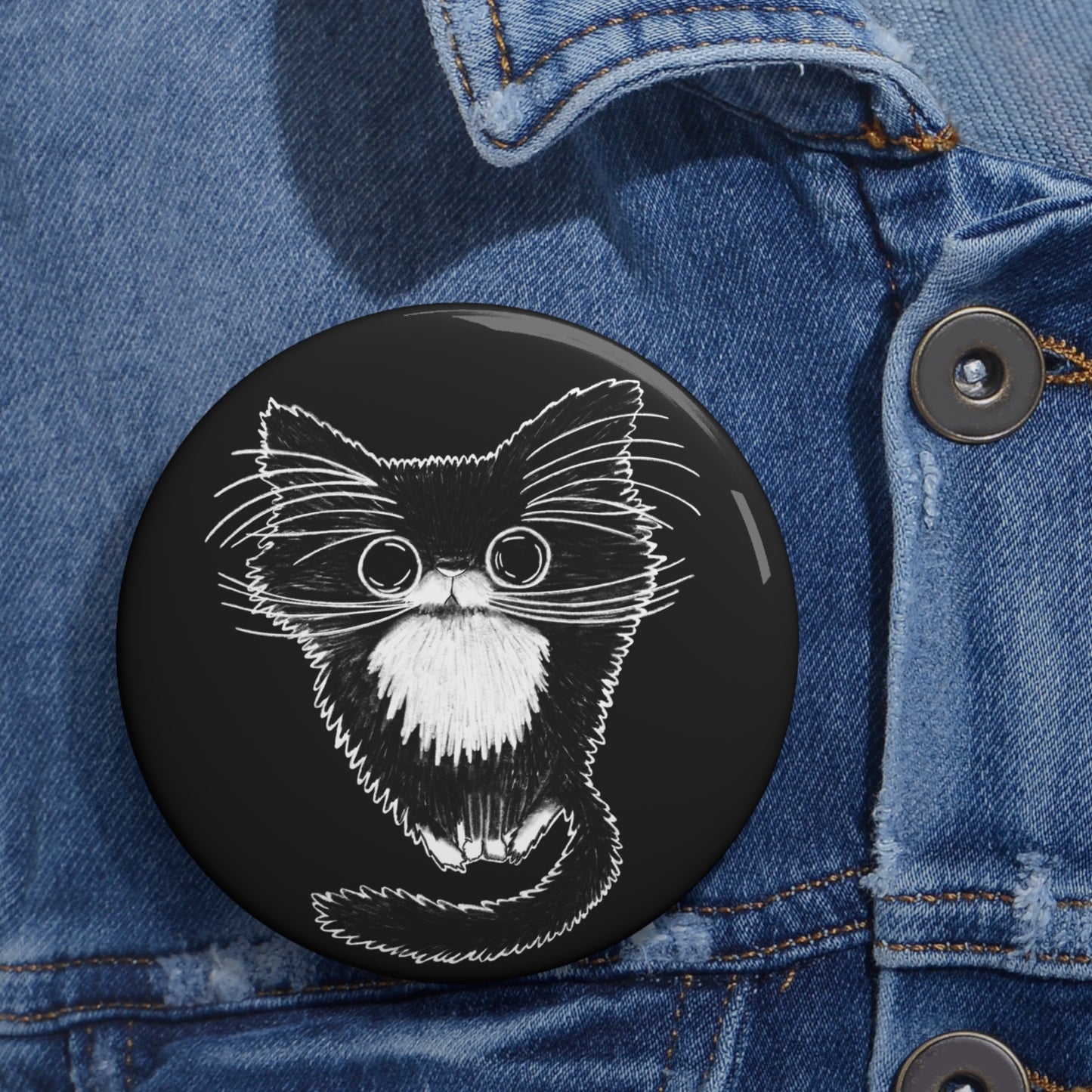 Tuxedo Cat Button