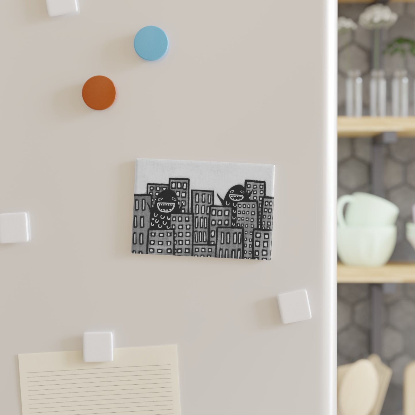 Monster City Fridge Magnet