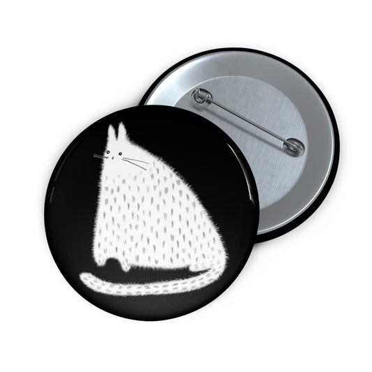 White Cat Button