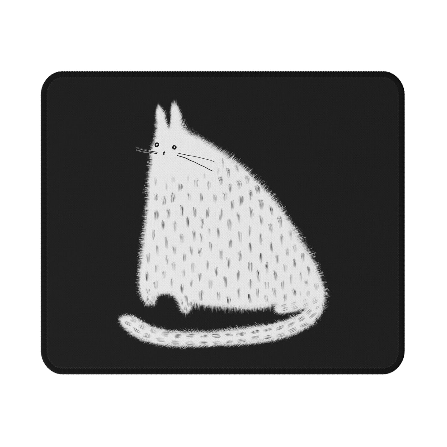 Fluffy White Cat Mouse Pad