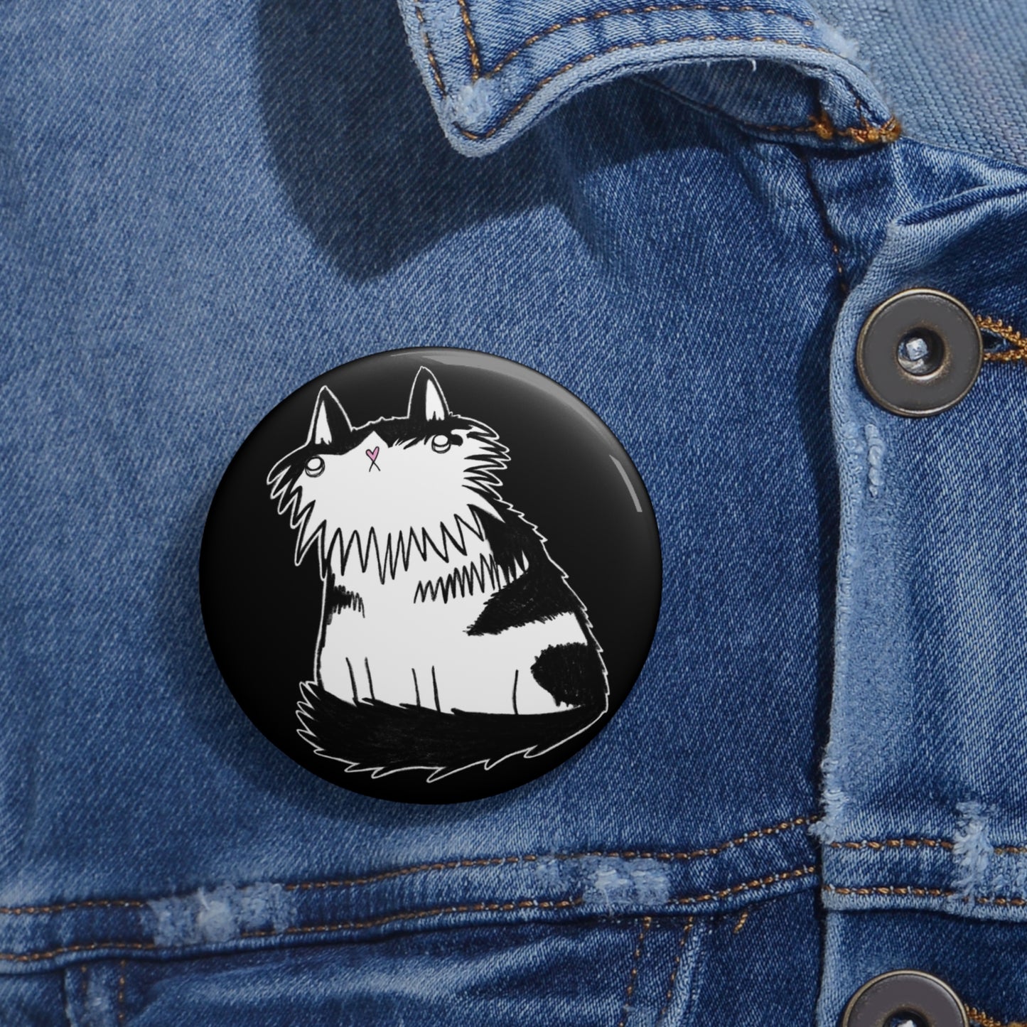 Tuxedo Cat Button