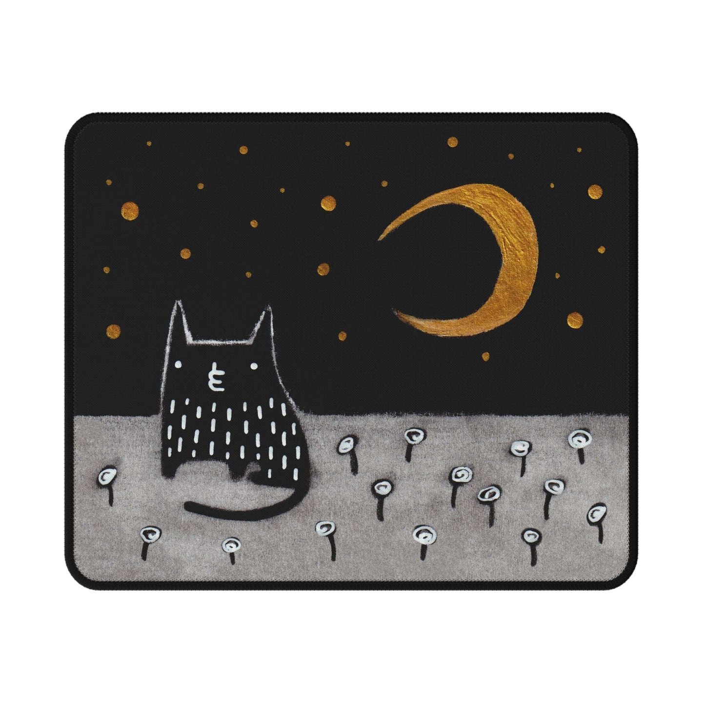 Black Cat Moon Mouse Pad