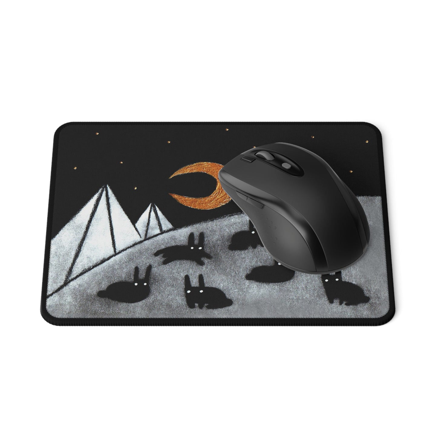 Black Rabbit Moon Mouse Pad