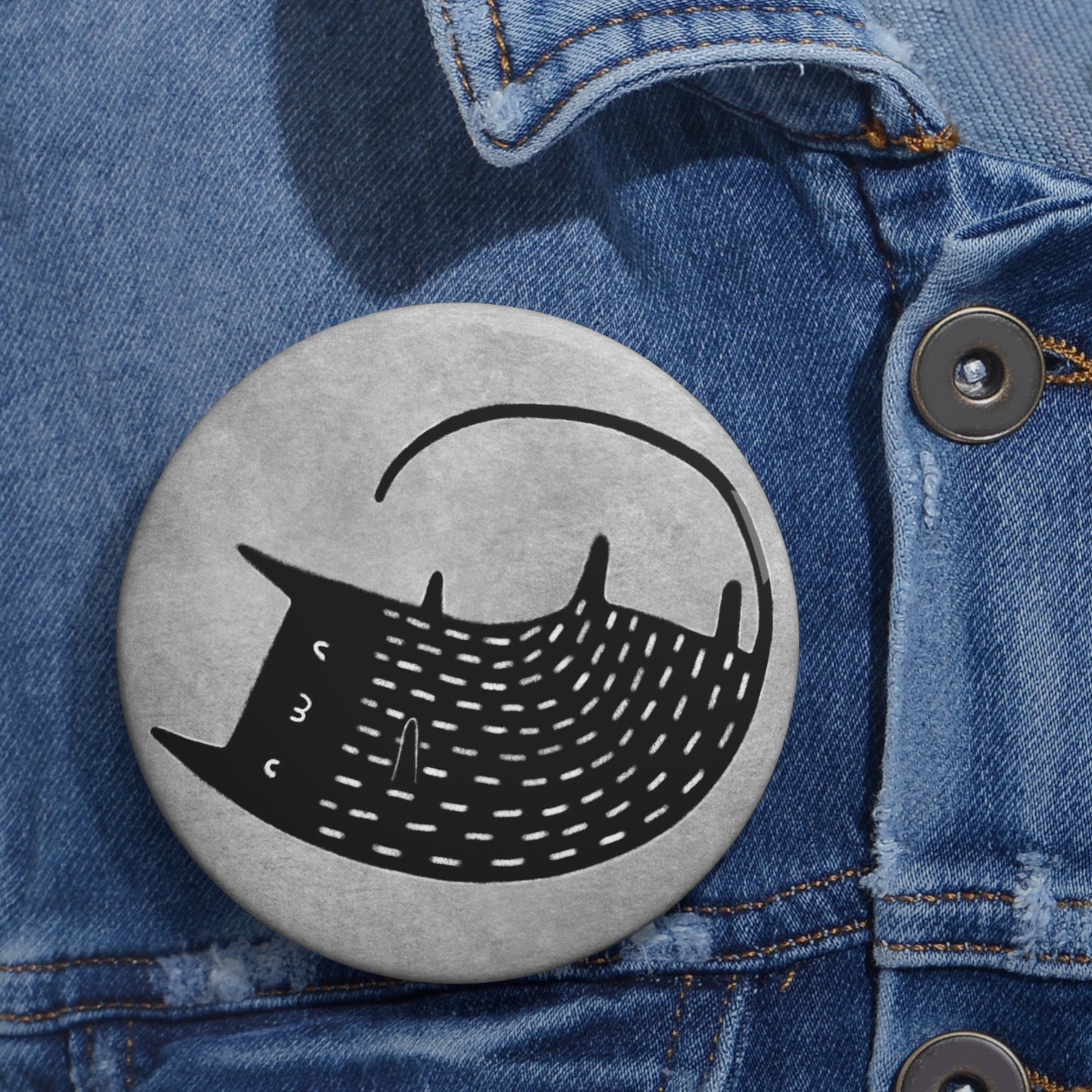 Black Cat Button