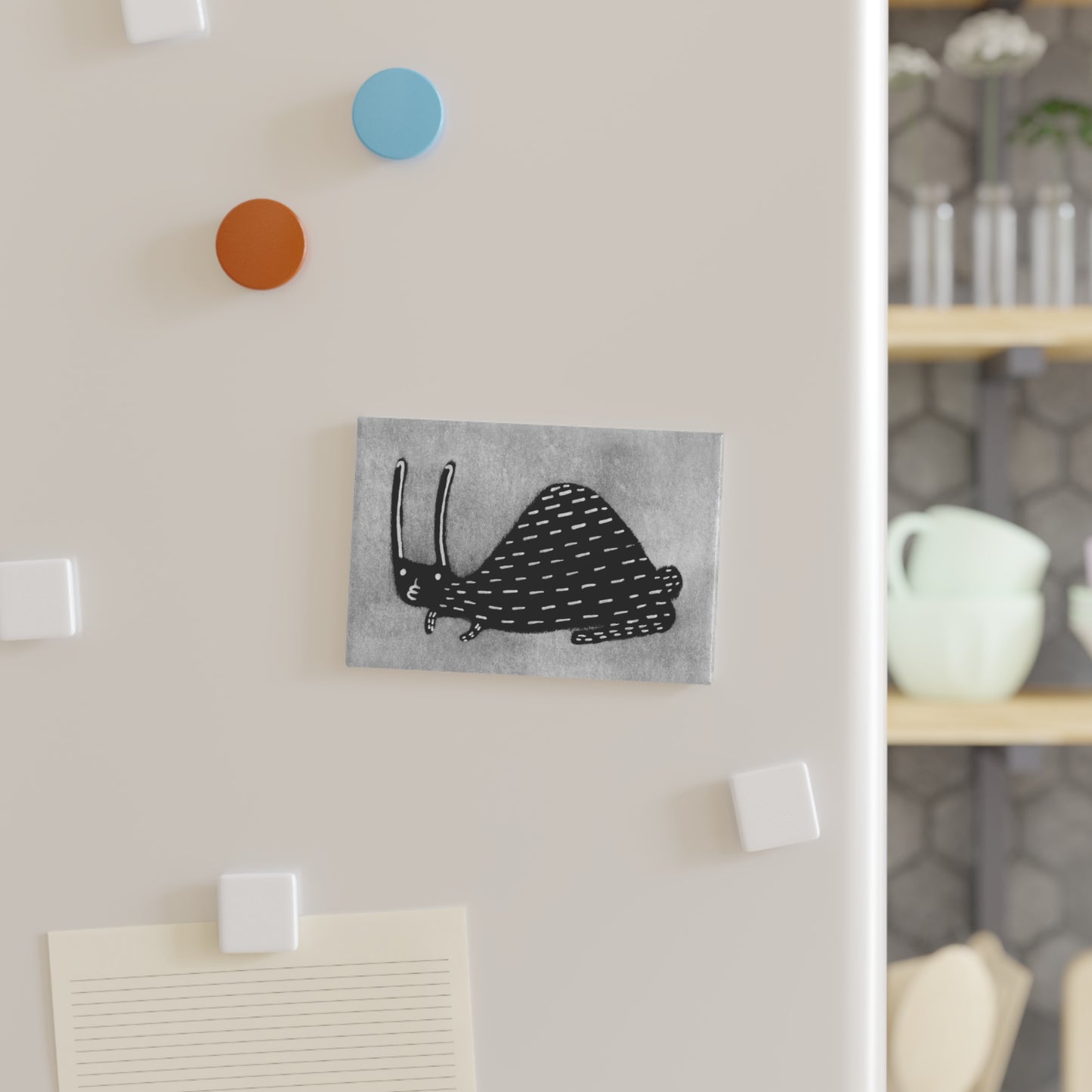 Black Rabbit Fridge Magnet