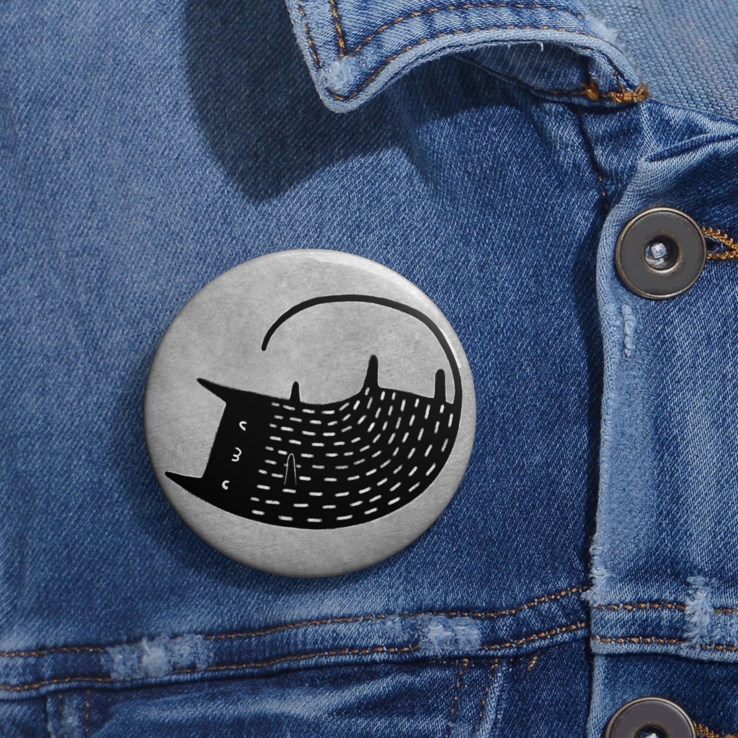 Black Cat Button