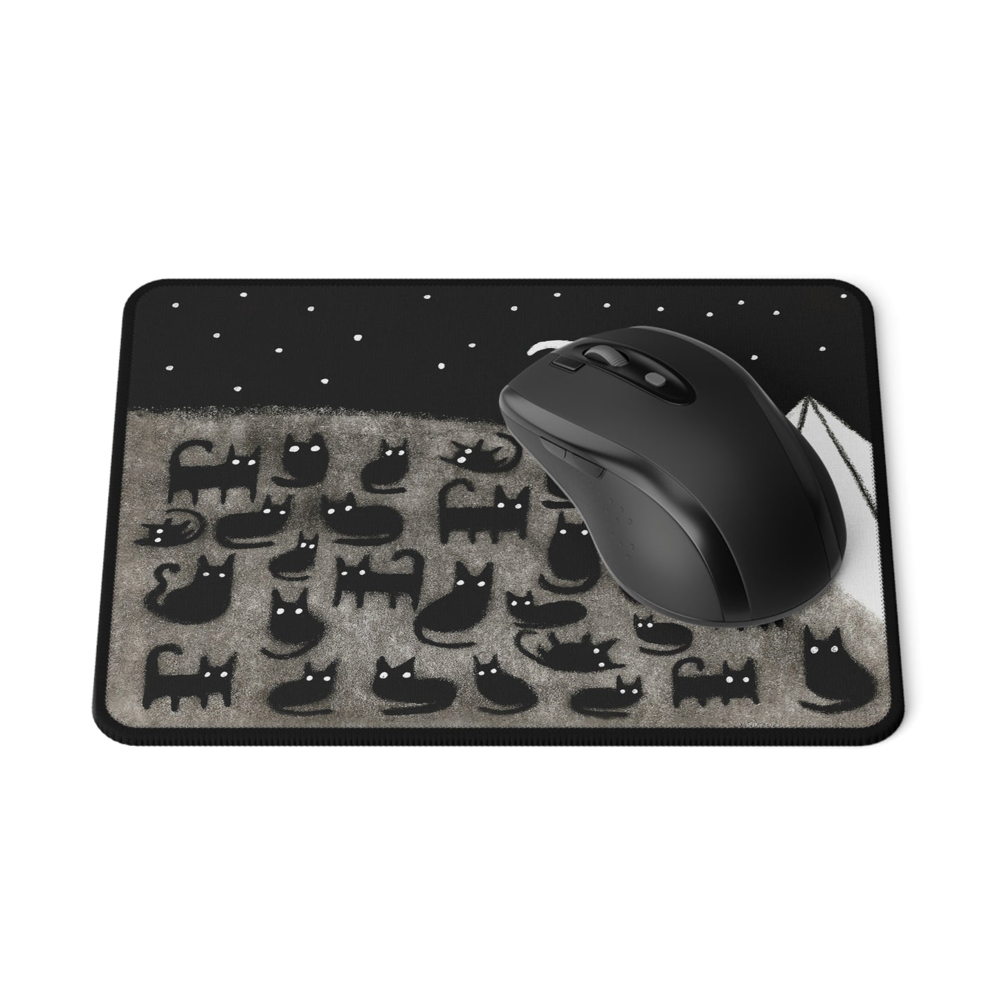 Black Cat Moon Mouse Pad