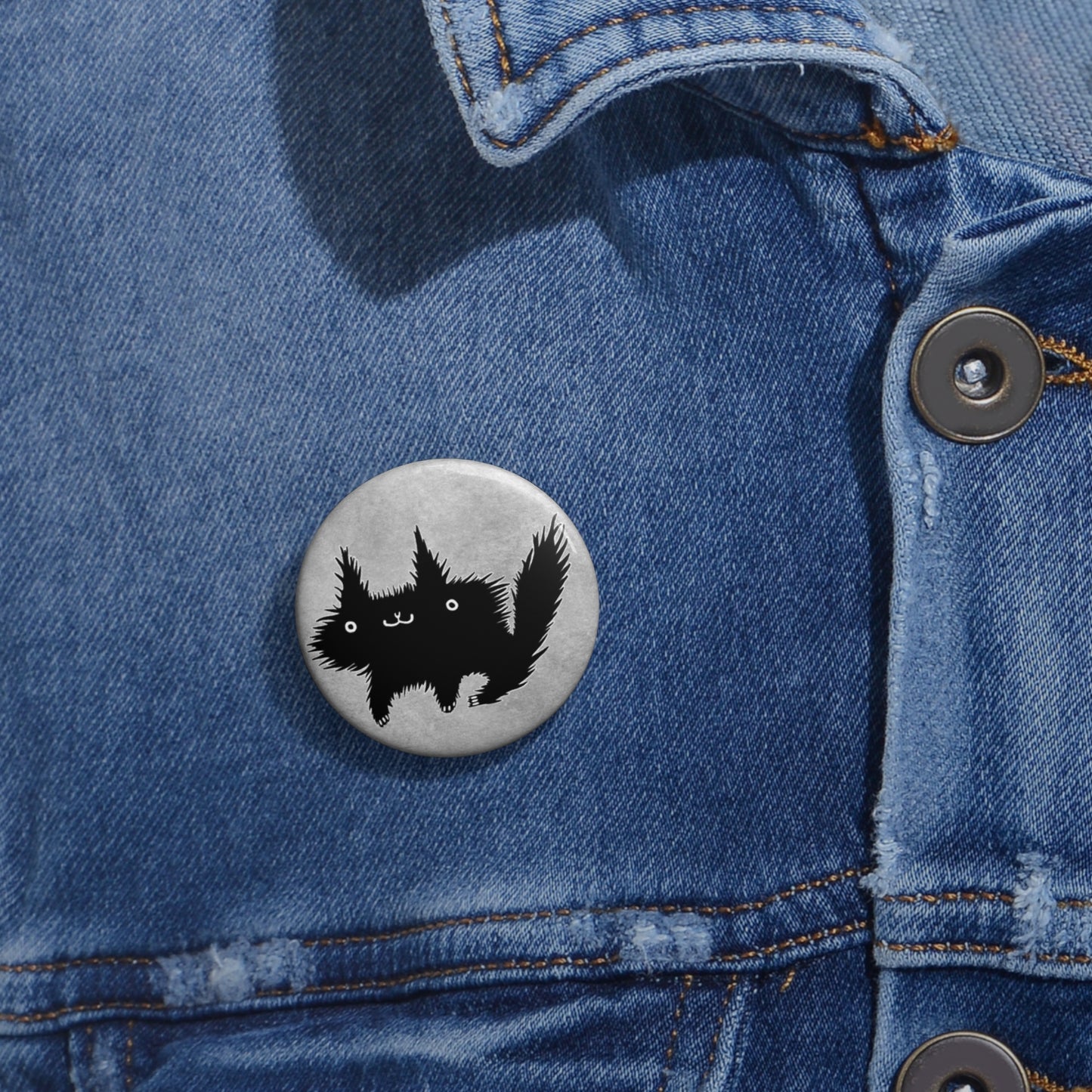 Black Cat Button