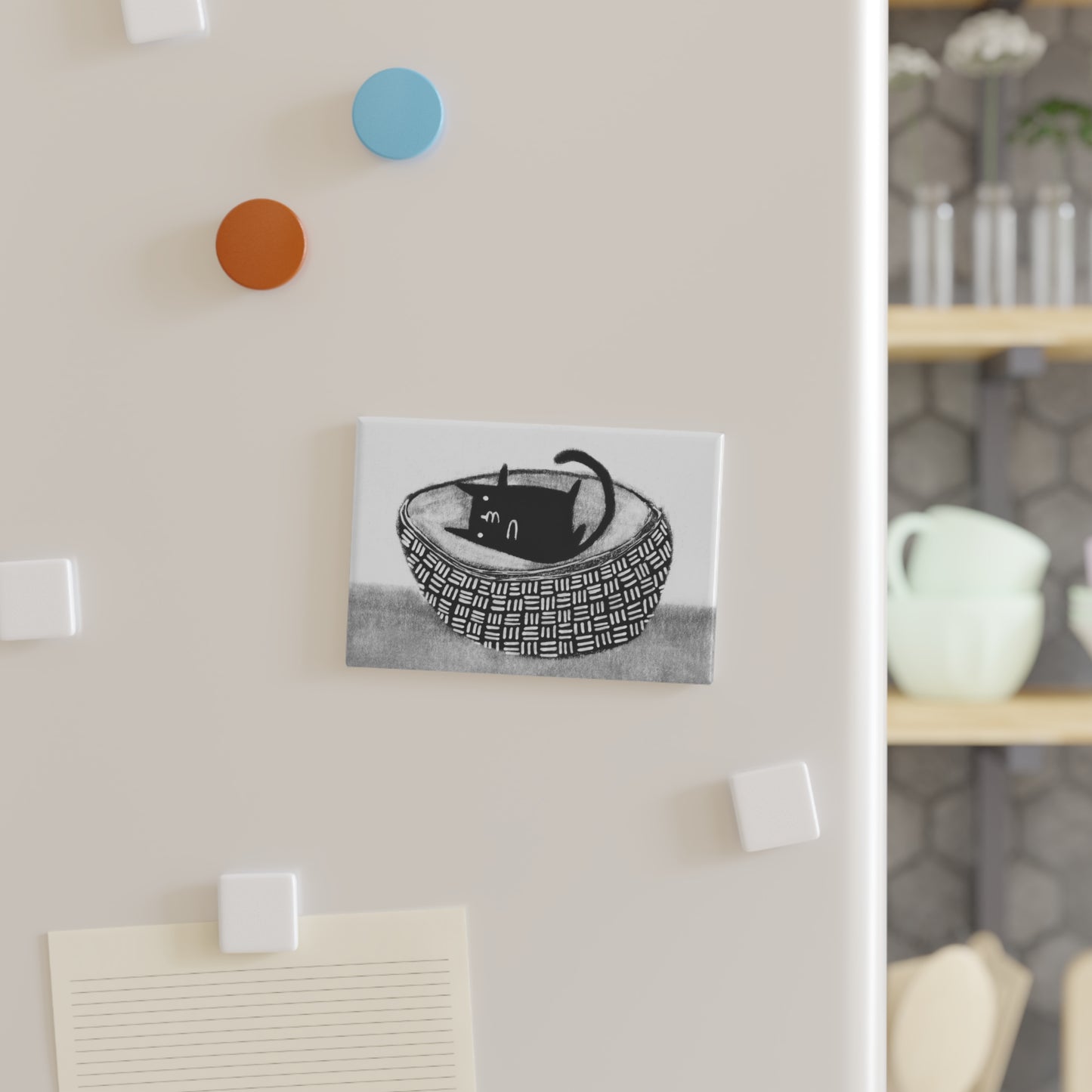 Cat in a Basket Fridge Magnet