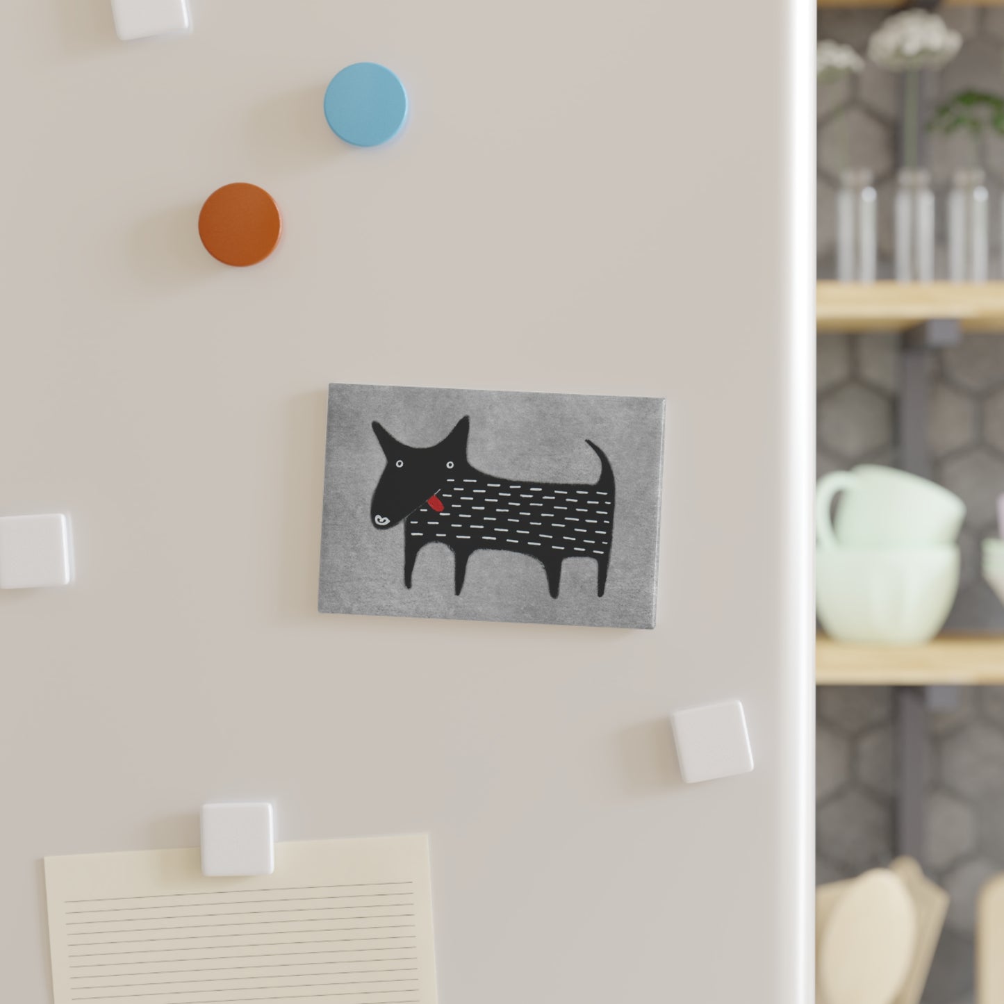 Black Dog Fridge Magnet