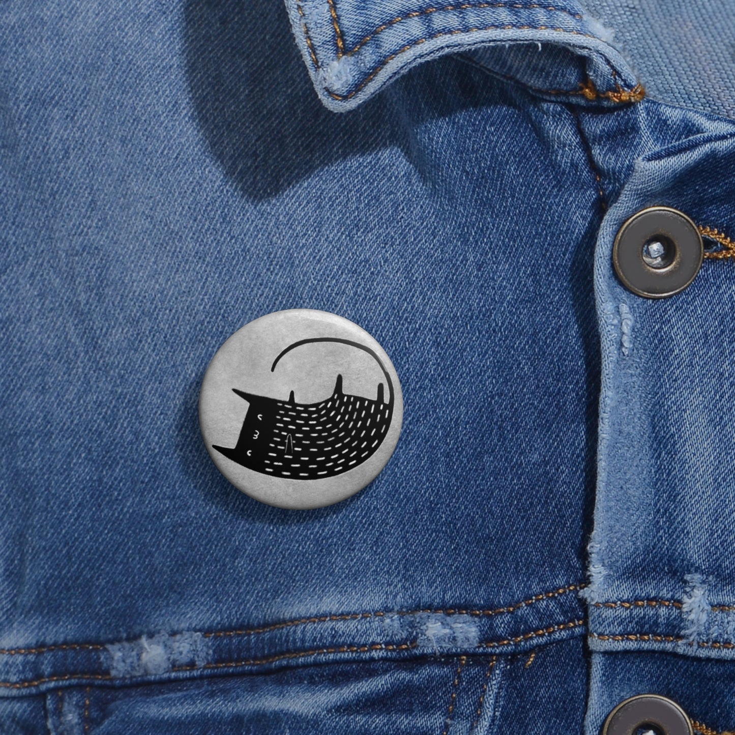 Black Cat Button