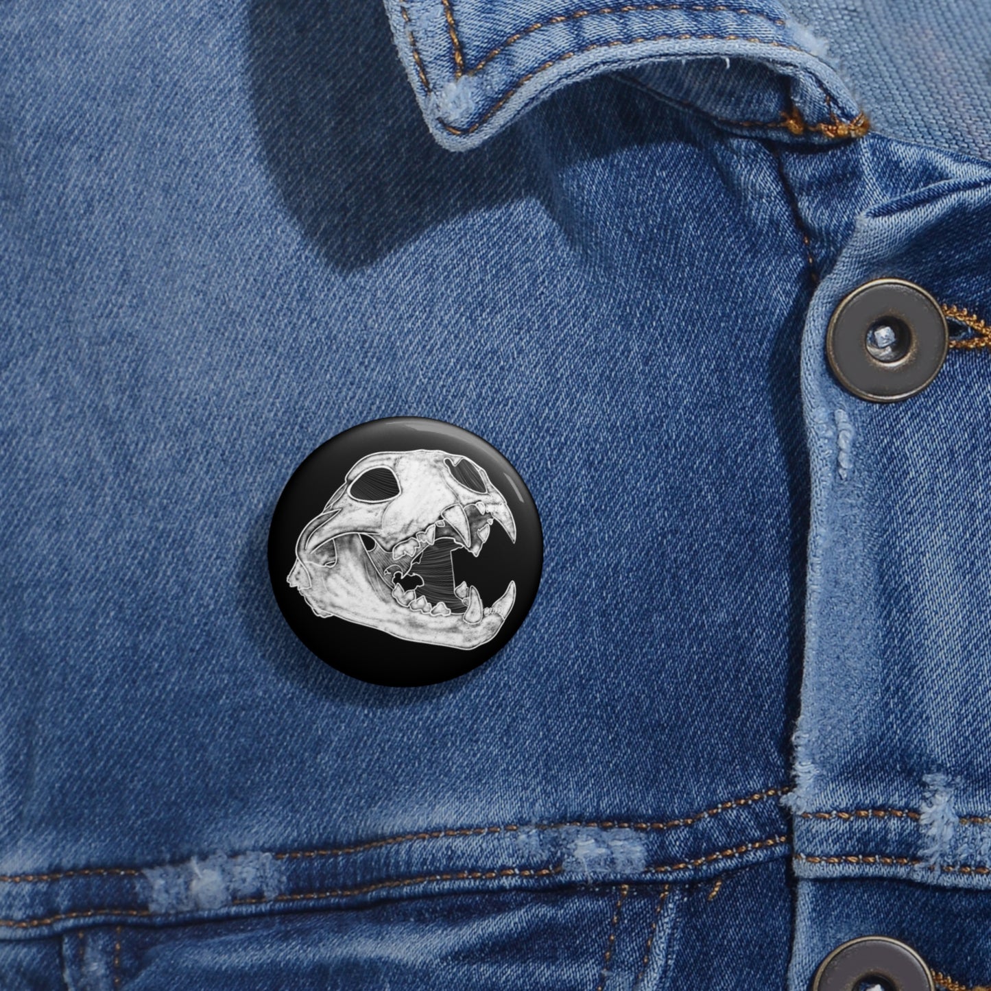 Cat Skull Button