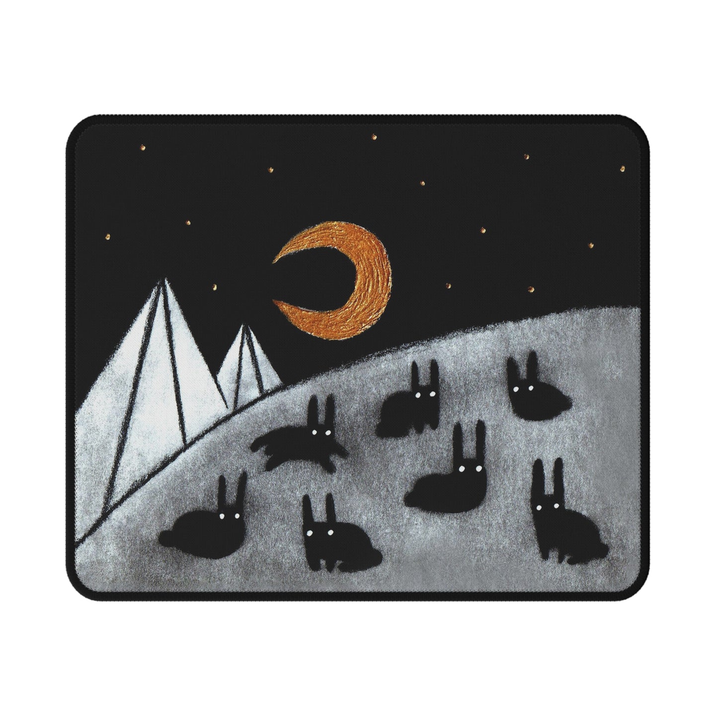 Black Rabbit Moon Mouse Pad