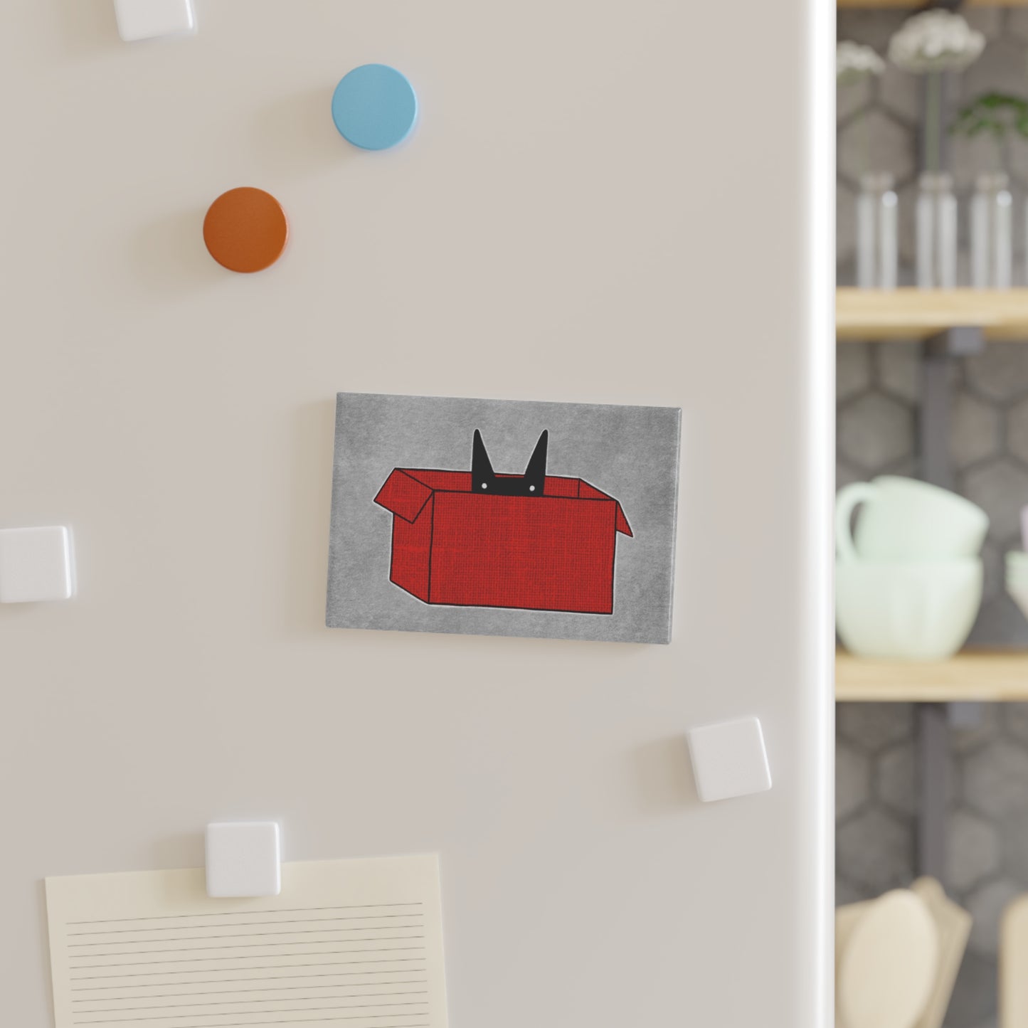 Cat in a Box Fridge Magnet