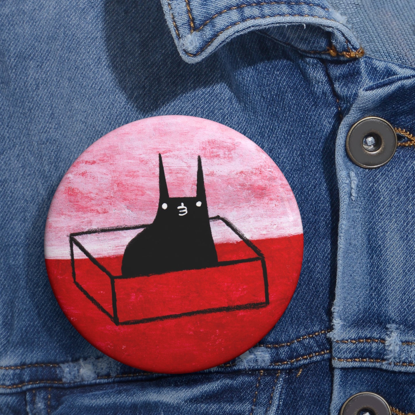 Cat in a Box Button