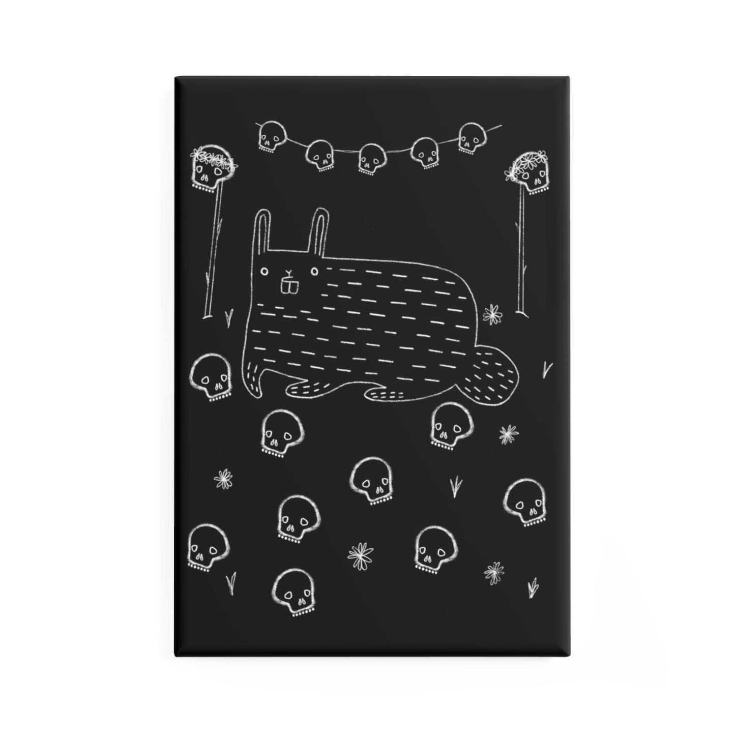 Rabbit and Skulls Fridge Magnet