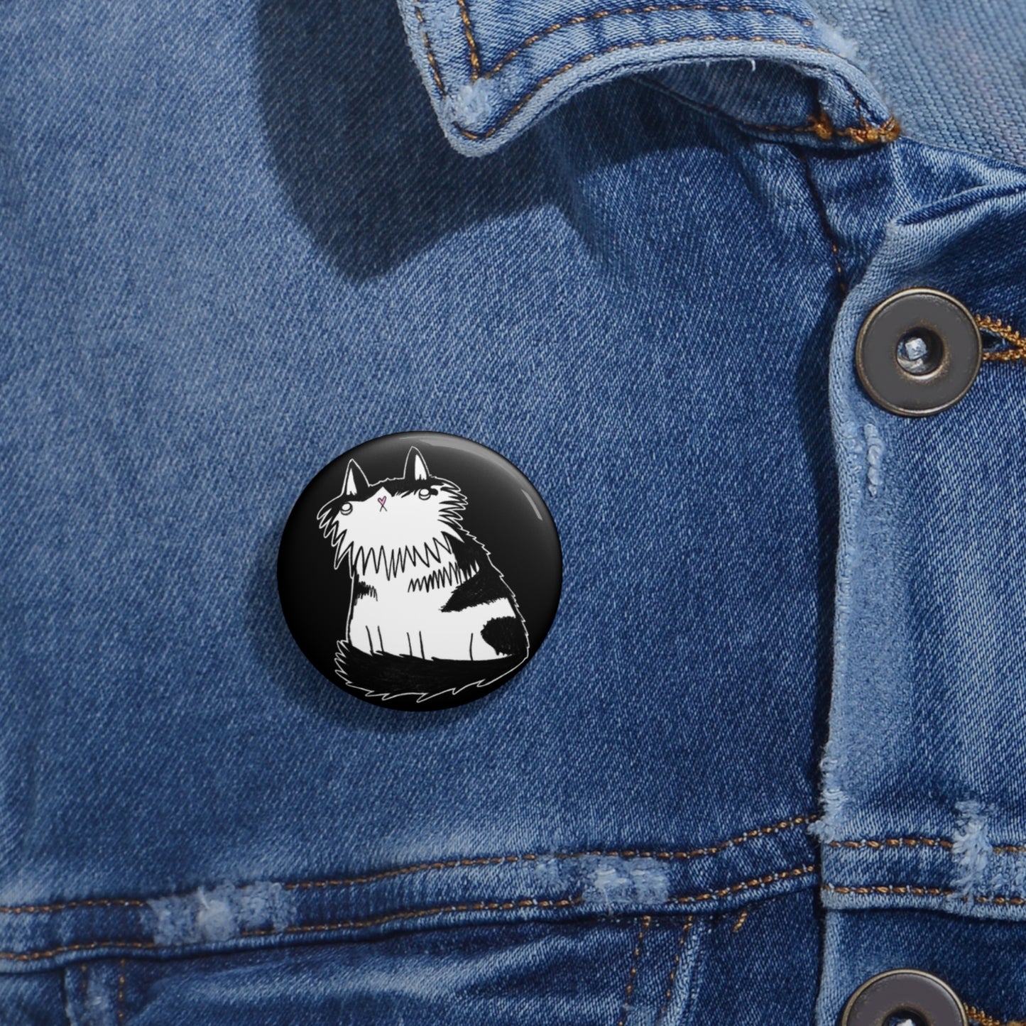 Tuxedo Cat Button