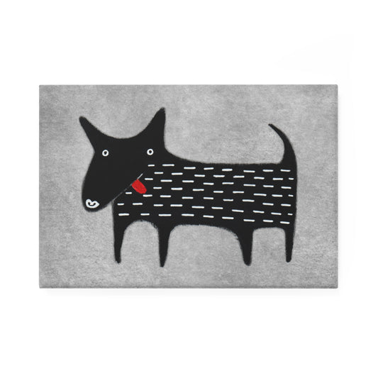 Black Dog Fridge Magnet