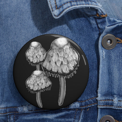 Shaggy Mane Mushroom Button
