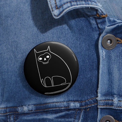 Skull Cat Button