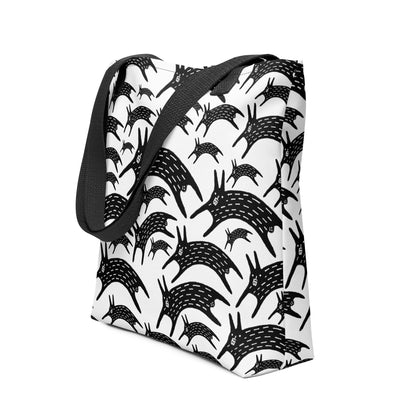 Black Rabbit Animal Tote Bag