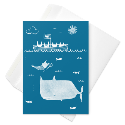 Ocean Sailing Cats Greeting Card