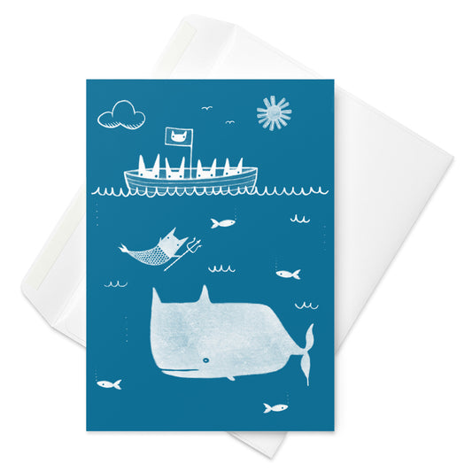 Ocean Sailing Cats Greeting Card