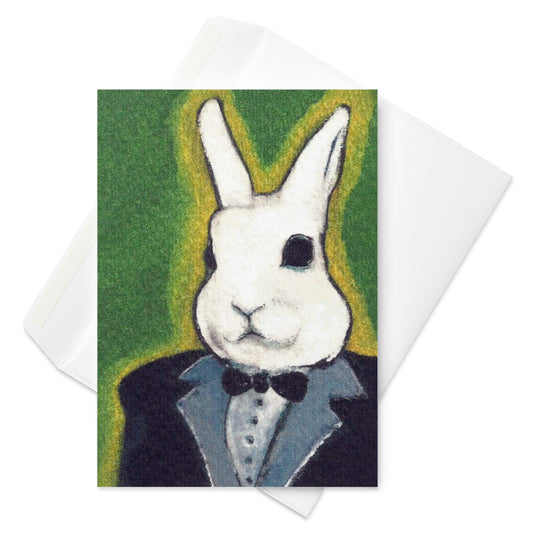 Rabbit in Tuxedo Greeting Card