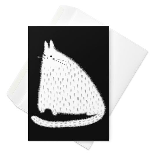 Fluffy White Cat Greeting Card