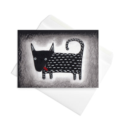 Black Dog Greeting Card