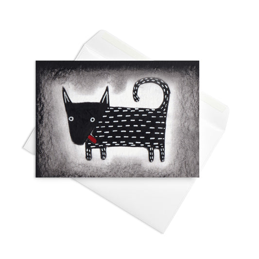 Black Dog Greeting Card