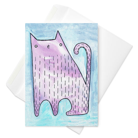 Pink Cat Greeting Card