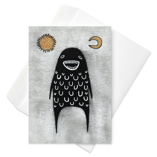Sun and Moon Monster Greeting Card