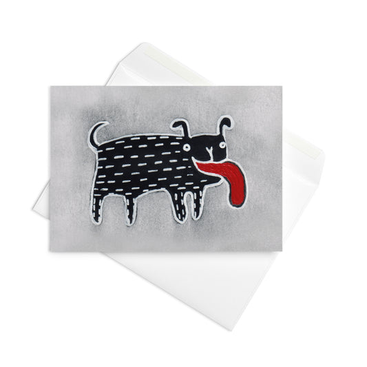 Black Dog Greeting Card