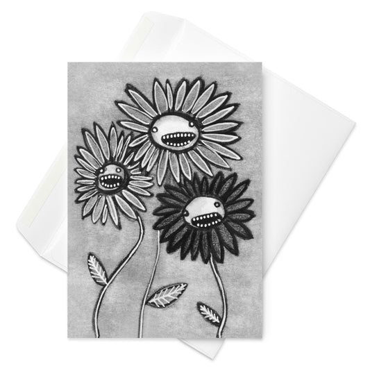 Monster Flowers Greeting Card
