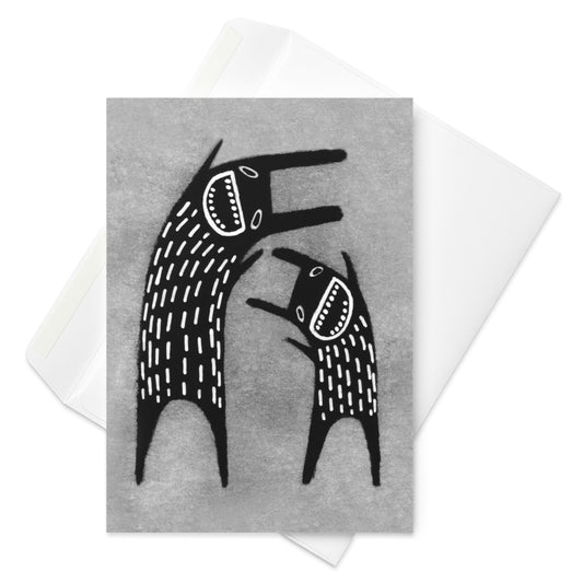 Rabbit Monster Greeting Card