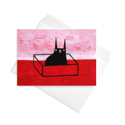 Cat in a Box Greeting Card