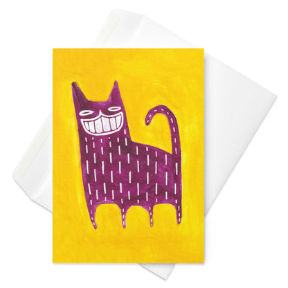 Pink Cat Greeting Card