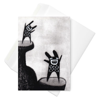 Rabbit Monster Greeting Card