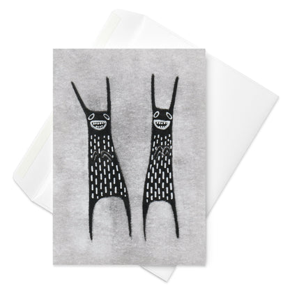 Rabbit Monsters Greeting Card