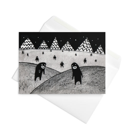 Monster Landscape Greeting Card