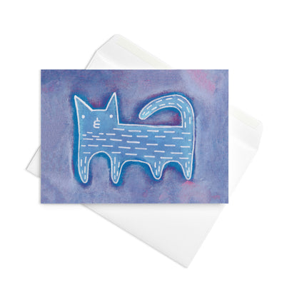 Blue Cat Greeting Card