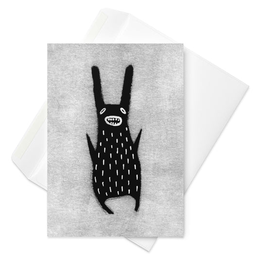 Black Rabbit Greeting Card