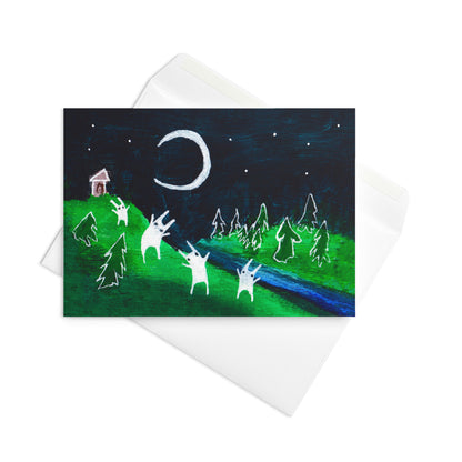 Rabbit Monster Landscape Greeting Card